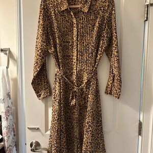Nanette Lepore Animal Print Long Sleeve Dress